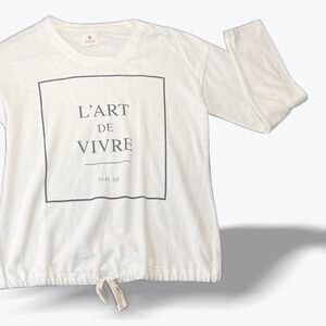 Sundry Long Sleeve Graphic Sweatshirt Lightweight Drawstring Hem Casual Small